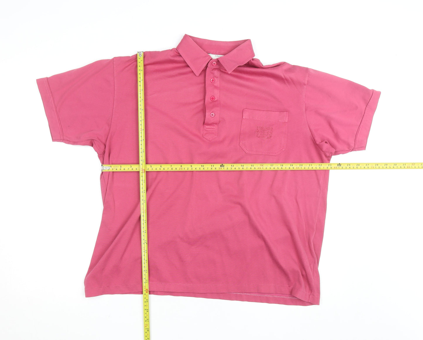 St. Bernard Men’s Pink Cotton Blend Short Sleeve Polo Shirt XL