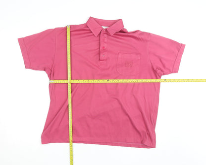 St. Bernard Men’s Pink Cotton Blend Short Sleeve Polo Shirt XL