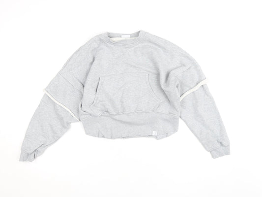 Gymshark Womens Grey Small Cropped Pullover Sweatshirt