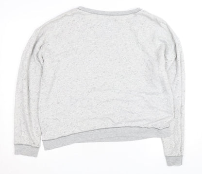 River Island Women's Grey Cotton Blend Pullover Sweatshirt Size 14