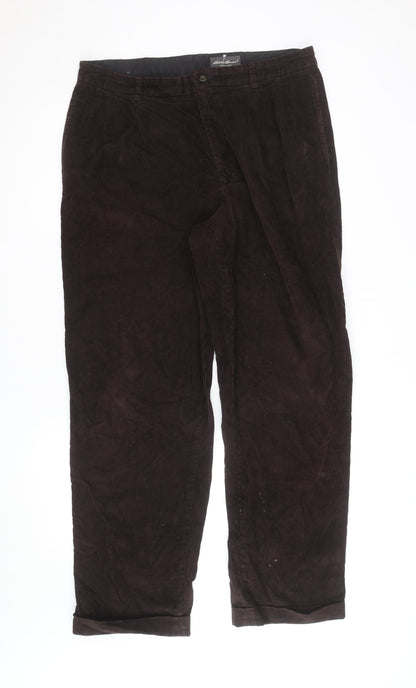 Eddie Bauer Men's Brown Corduroy Trousers 36x32 Regular Fit