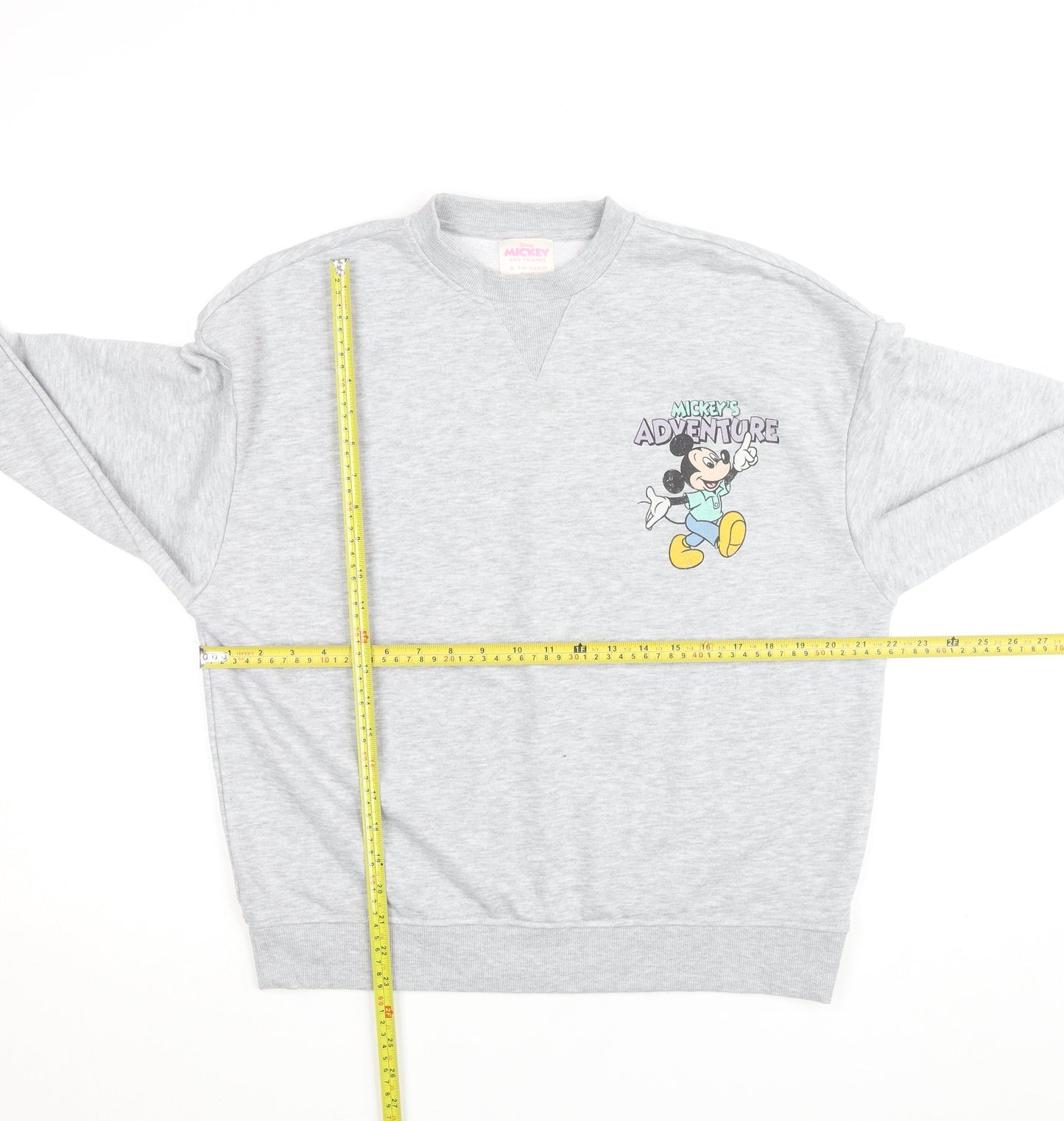 Disney Mickey & Friends Grey Sweatshirt Women 2XS Pullover Crew Neck
