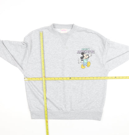 Disney Mickey & Friends Grey Sweatshirt Women 2XS Pullover Crew Neck