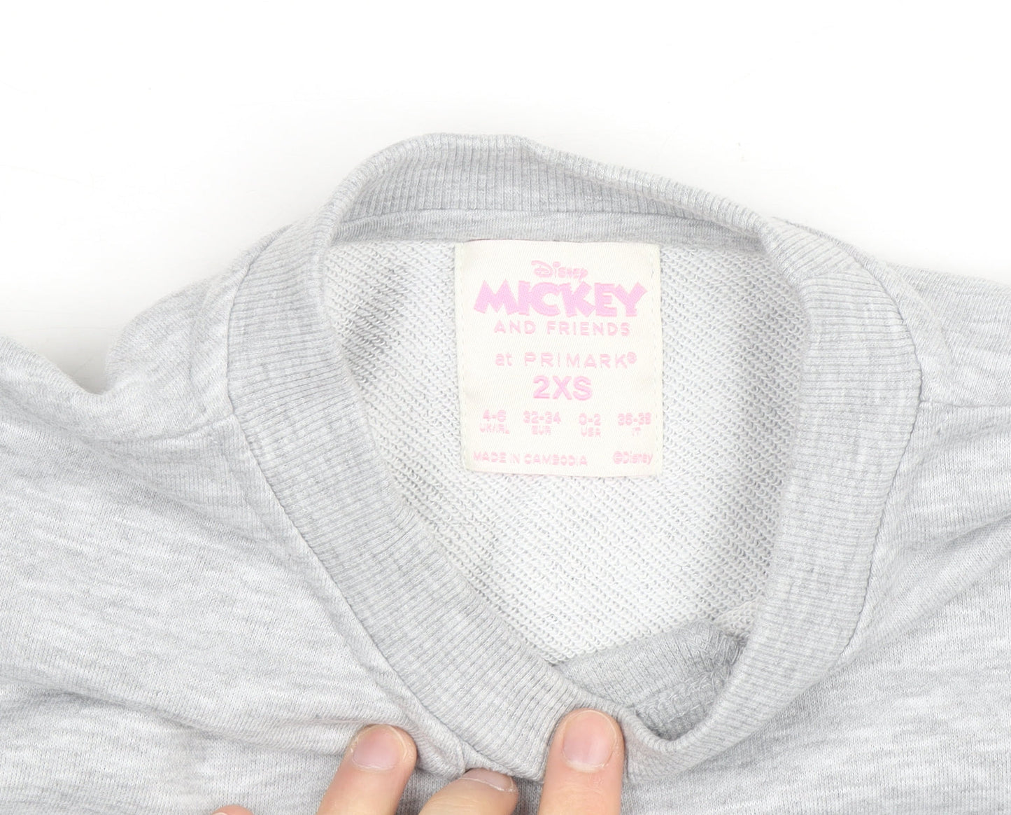 Disney Mickey & Friends Grey Sweatshirt Women 2XS Pullover Crew Neck