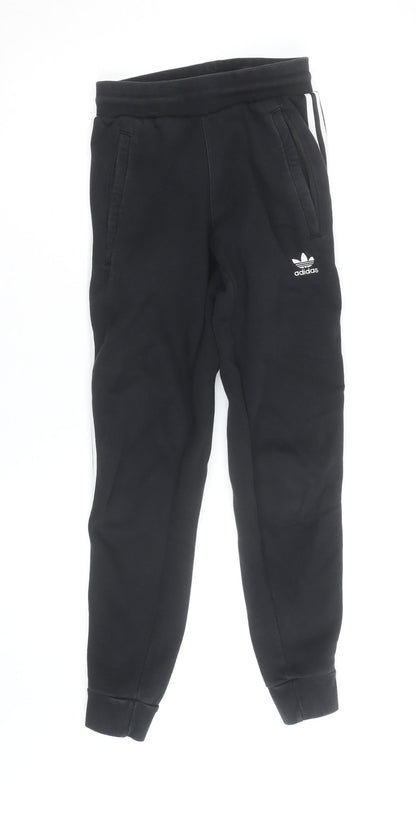 Adidas Womens Black XS Jogger Sweatpants with Side Stripe