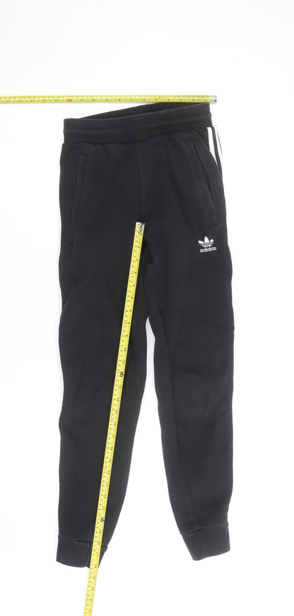 Adidas Womens Black XS Jogger Sweatpants with Side Stripe