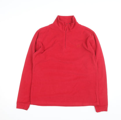 Mountain Essentials Women's Red Fleece 1/4 Zip Hiking Jacket Size 14