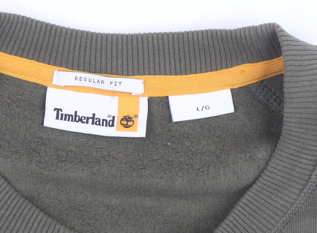 Timberland Men's Green Crew Neck Regular Fit Sweatshirt L