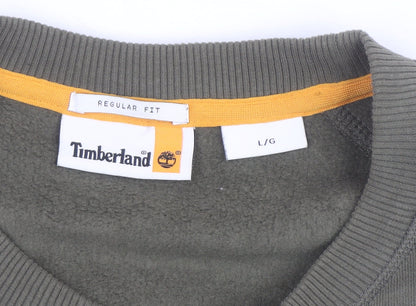 Timberland Men's Green Crew Neck Regular Fit Sweatshirt L