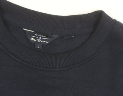 Ben Sherman Men's Blue Colour Block Crew Neck Sweatshirt L