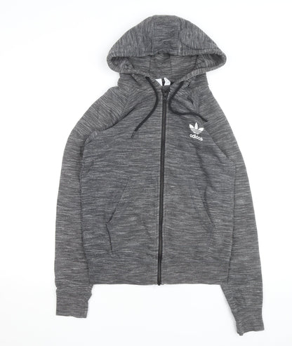 Adidas Men's Grey Full Zip Hoodie Size M Lightweight Sportswear