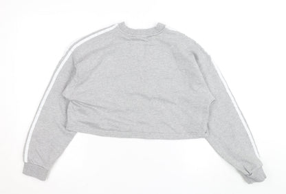 Adidas Womens Grey Cropped Pullover Sweatshirt XS