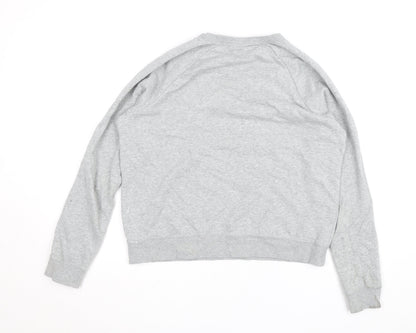 Nike Women Grey Crew Neck Pullover Sweatshirt Size M