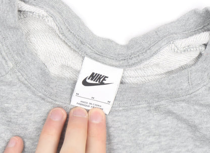 Nike Women Grey Crew Neck Pullover Sweatshirt Size M