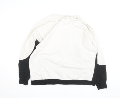River Island Womens Beige Black Colourblock Pullover Sweatshirt L