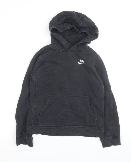 Nike Boys Black Pullover Hoodie M 10-11 Years Fleece Hooded Sweatshirt