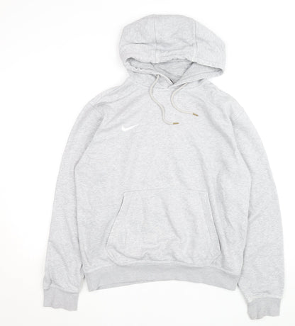 Nike Men's Grey Pullover Hoodie Size M Fleece Regular Fit