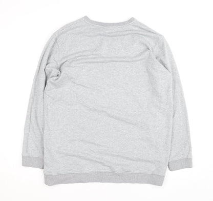 BQR Men's Grey Graphic Pullover Sweatshirt L Regular Fit