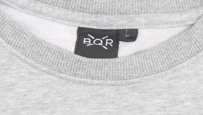 BQR Men's Grey Graphic Pullover Sweatshirt L Regular Fit