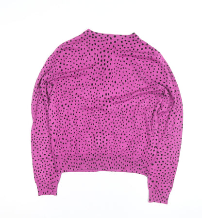 Marks and Spencer Women Purple Polka Dot Cardigan Size 12