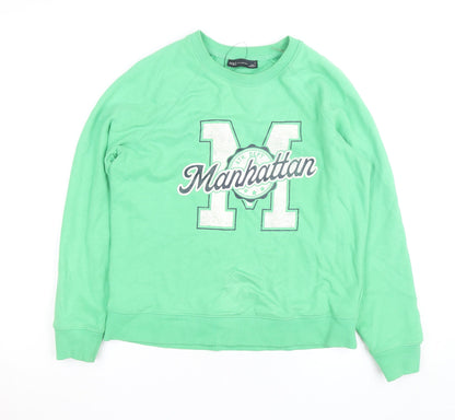 Marks and Spencer Women's Green Manhattan Graphic Sweatshirt Small