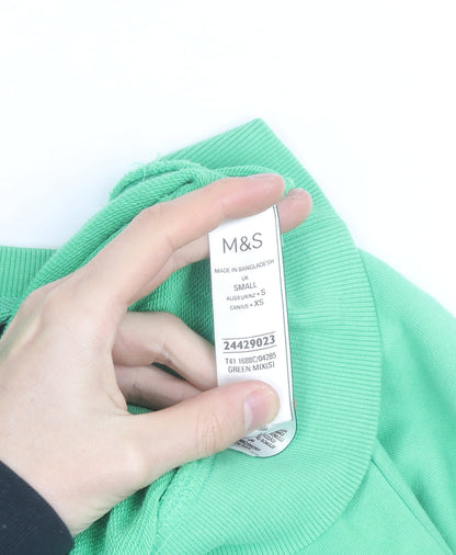 Marks and Spencer Women's Green Manhattan Graphic Sweatshirt Small