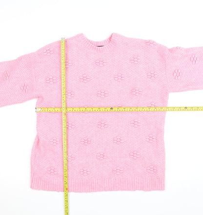 Marks and Spencer Women’s Pink Knit Crew Neck Pullover Jumper Size M