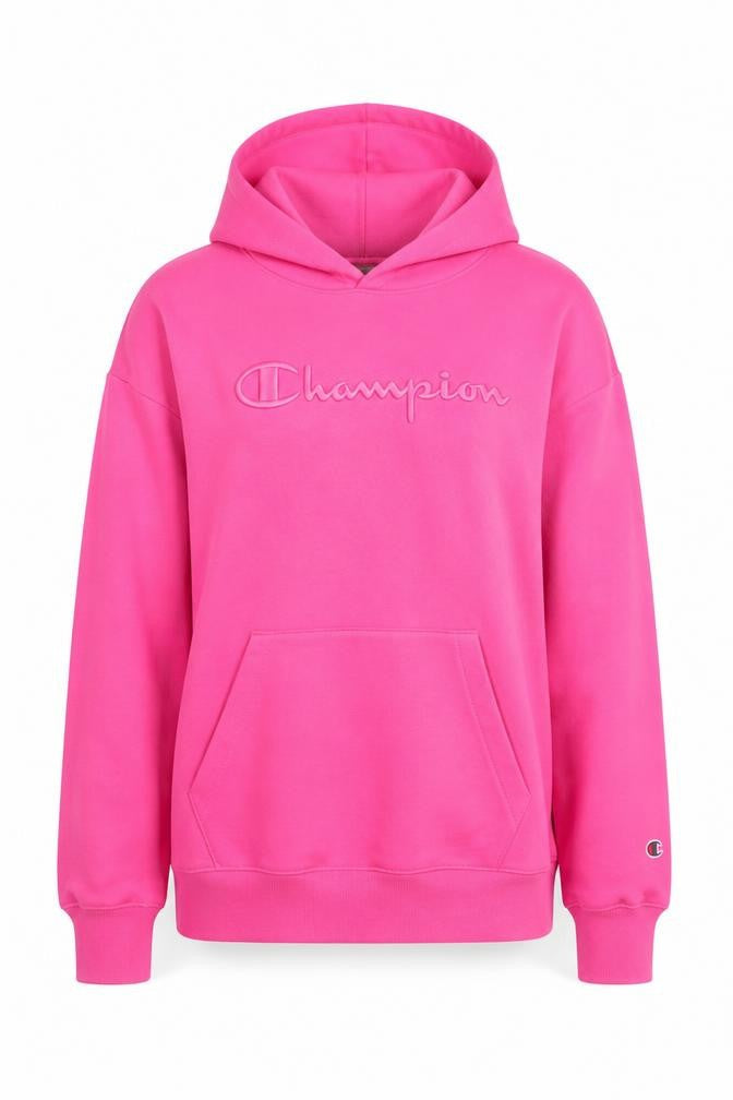 Champion Women's Pink Pullover Hoodie Large Cotton Blend Embroidered Logo