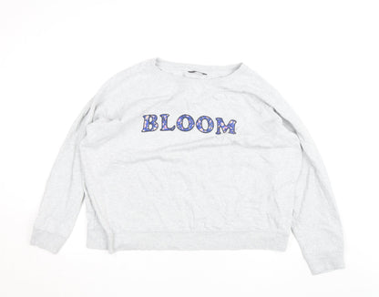 Marks and Spencer Mens Grey Bloom Sweatshirt L Crew Neck Cotton