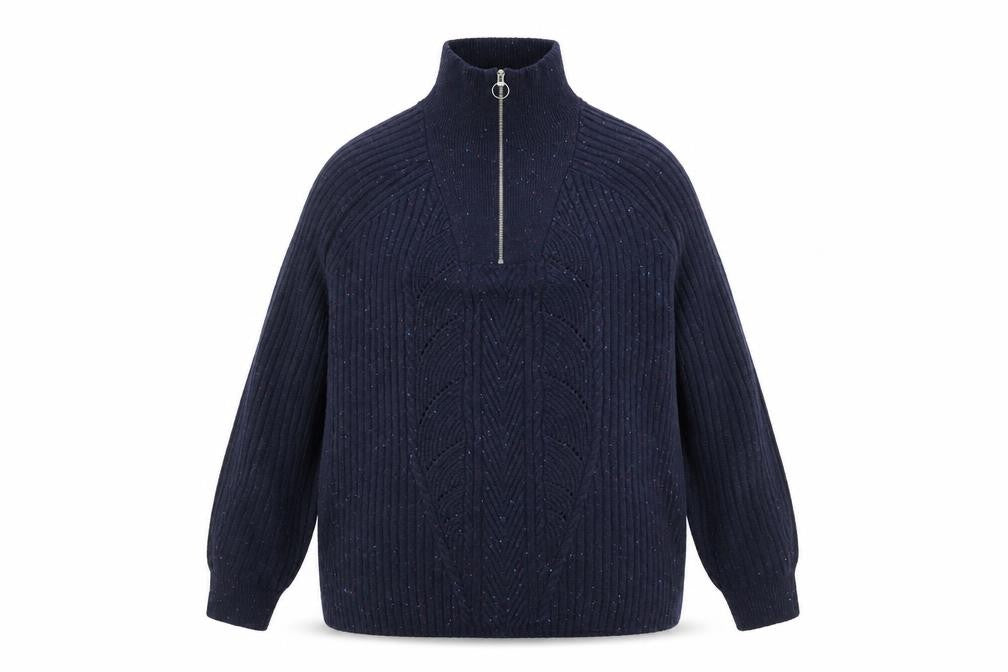 Marks and Spencer Men's Blue Half Zip Knit Jacket Size L