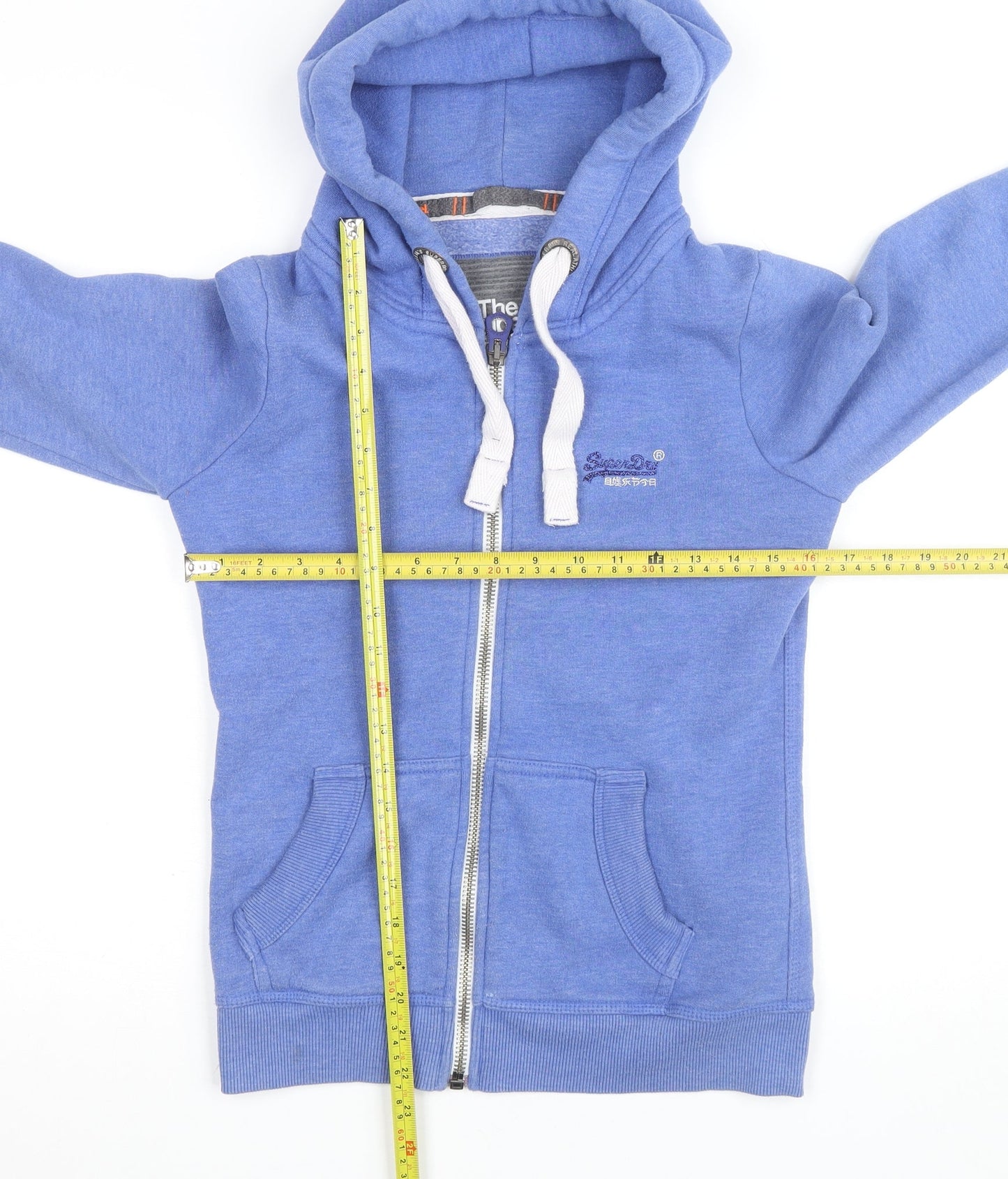 Superdry Women's Blue XS Full Zip Hoodie Orange Label