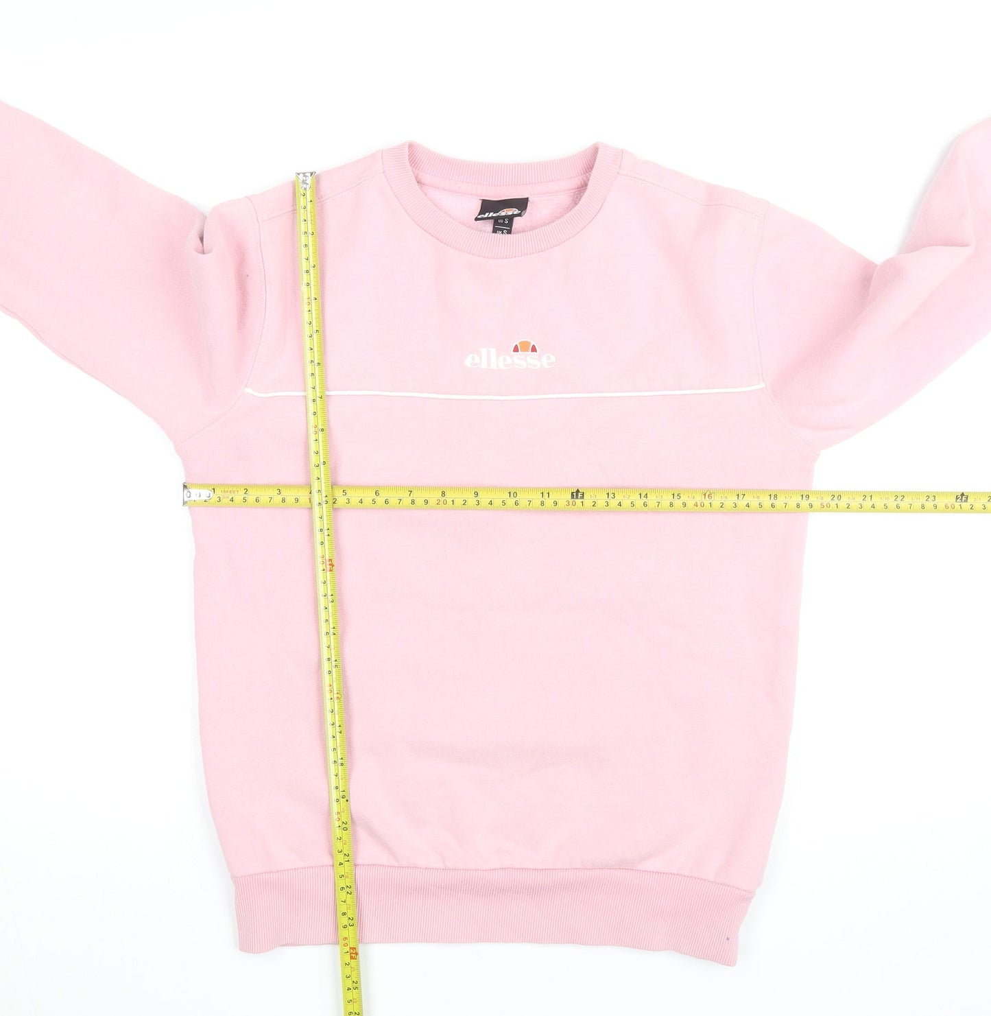 Ellesse Women's Pink Crew Neck Sweatshirt UK S Casual Logo Fleece