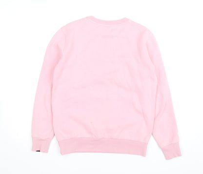 Ellesse Women's Pink Crew Neck Sweatshirt UK S Casual Logo Fleece