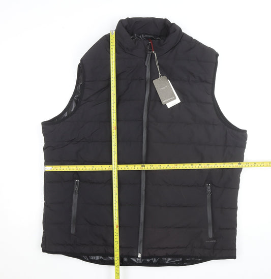 Springfield Men Black 2XL Puffer Gilet Waistcoat Polyester