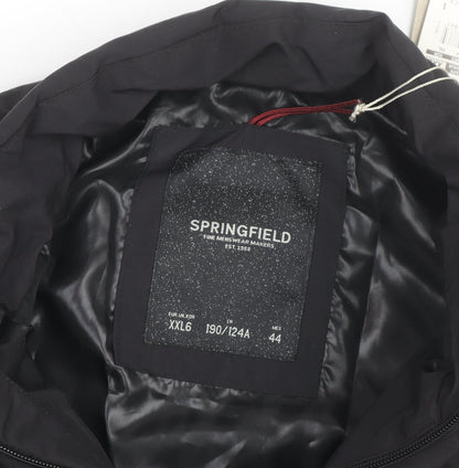 Springfield Men Black 2XL Puffer Gilet Waistcoat Polyester