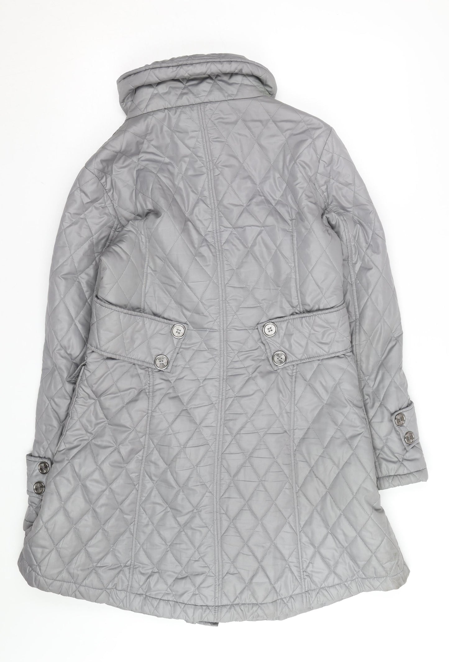 Fenn Wright Manson Women's Grey Quilted Mid-Length Coat Size 16