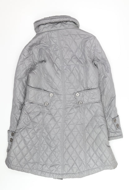 Fenn Wright Manson Women's Grey Quilted Mid-Length Coat Size 16