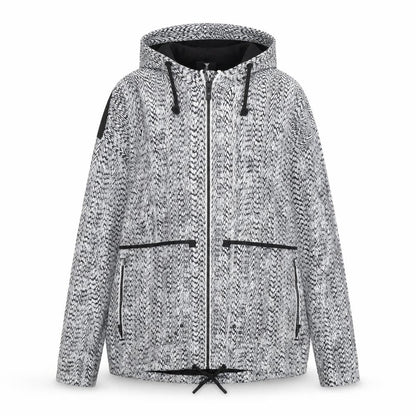 Dare 2B Women's Black Geometric Hooded Windbreaker Jacket UK 12