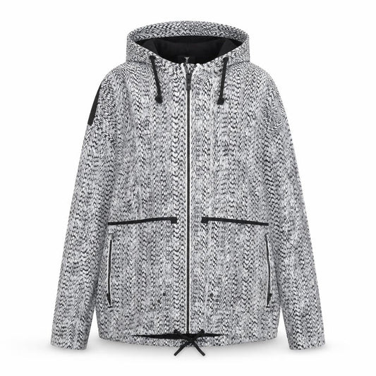 Dare 2B Women's Black Geometric Hooded Windbreaker Jacket UK 12