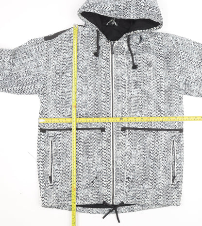 Dare 2B Women's Black Geometric Hooded Windbreaker Jacket UK 12