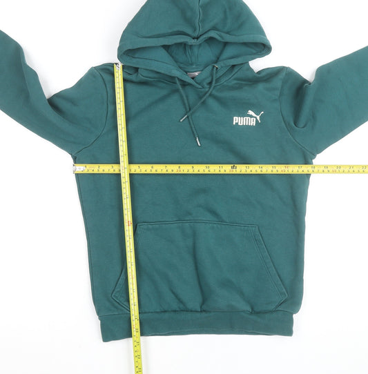 Puma Men's Green Pullover Hoodie S Regular Fit Fleece Sweatshirt