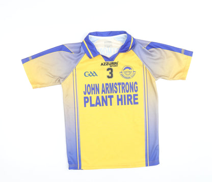 Azzurri Sport Boys Yellow Knockmore GAA Jersey 10-11 Years Short Sleeve