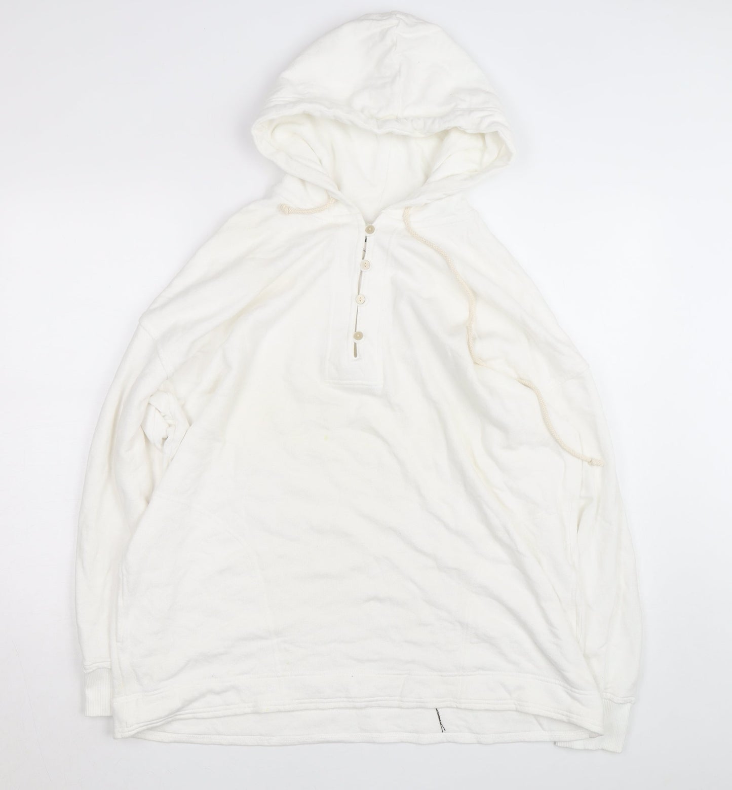 Aerie Women’s White Small Henley Hooded Cotton Jumper