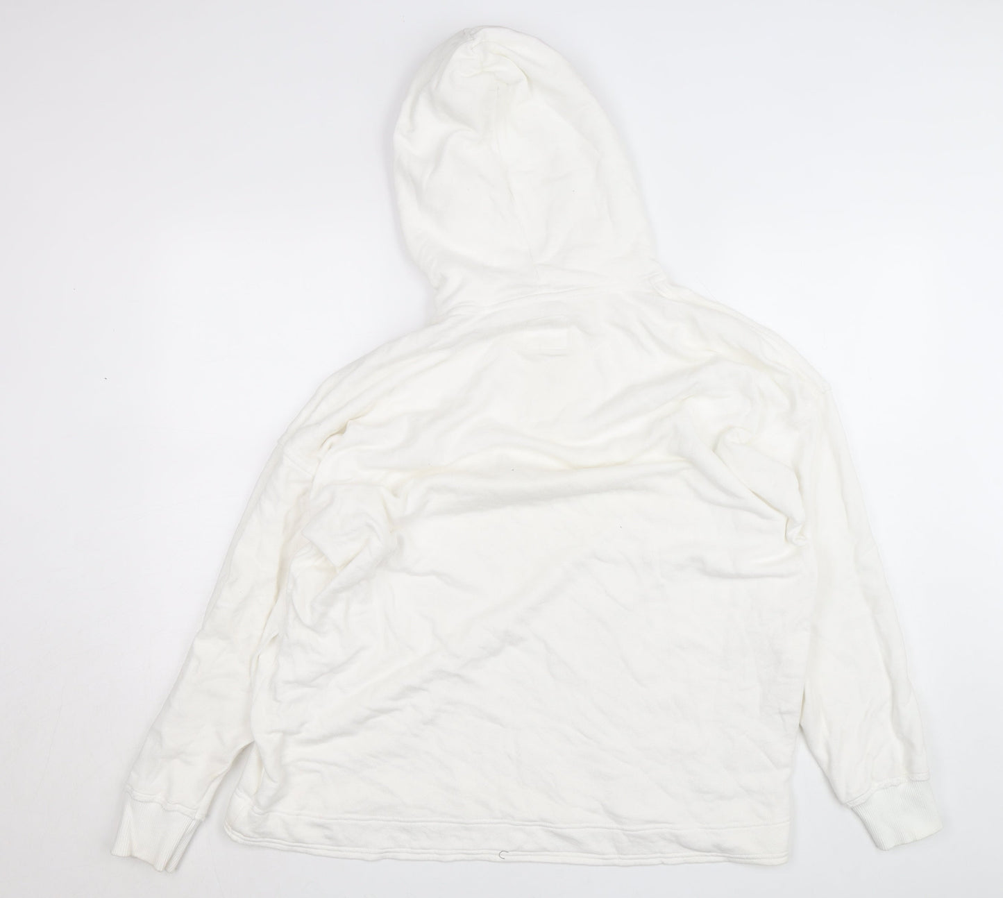 Aerie Women’s White Small Henley Hooded Cotton Jumper