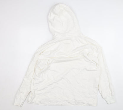 Aerie Women’s White Small Henley Hooded Cotton Jumper