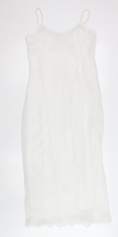 B. Young Women’s White L Slip Dress Classic Summer Style