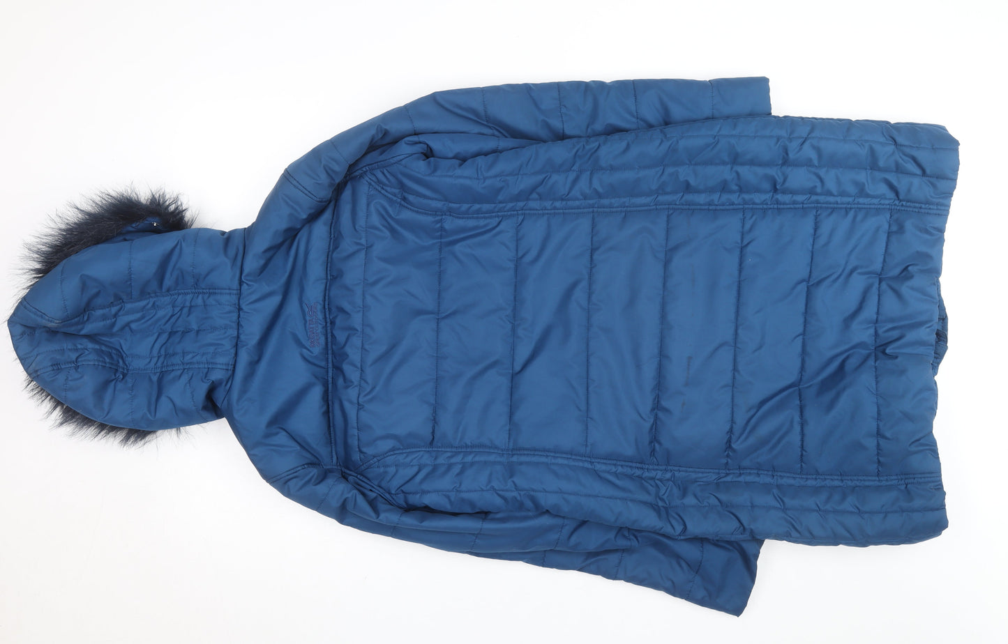 Regatta Women's Blue Long Puffer Coat Size 18 Hooded Waterproof