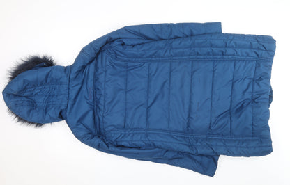 Regatta Women's Blue Long Puffer Coat Size 18 Hooded Waterproof