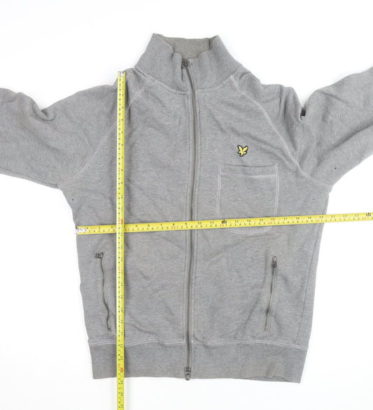 Lyle & Scott Men's Grey Full Zip High Neck Cotton Jumper XL