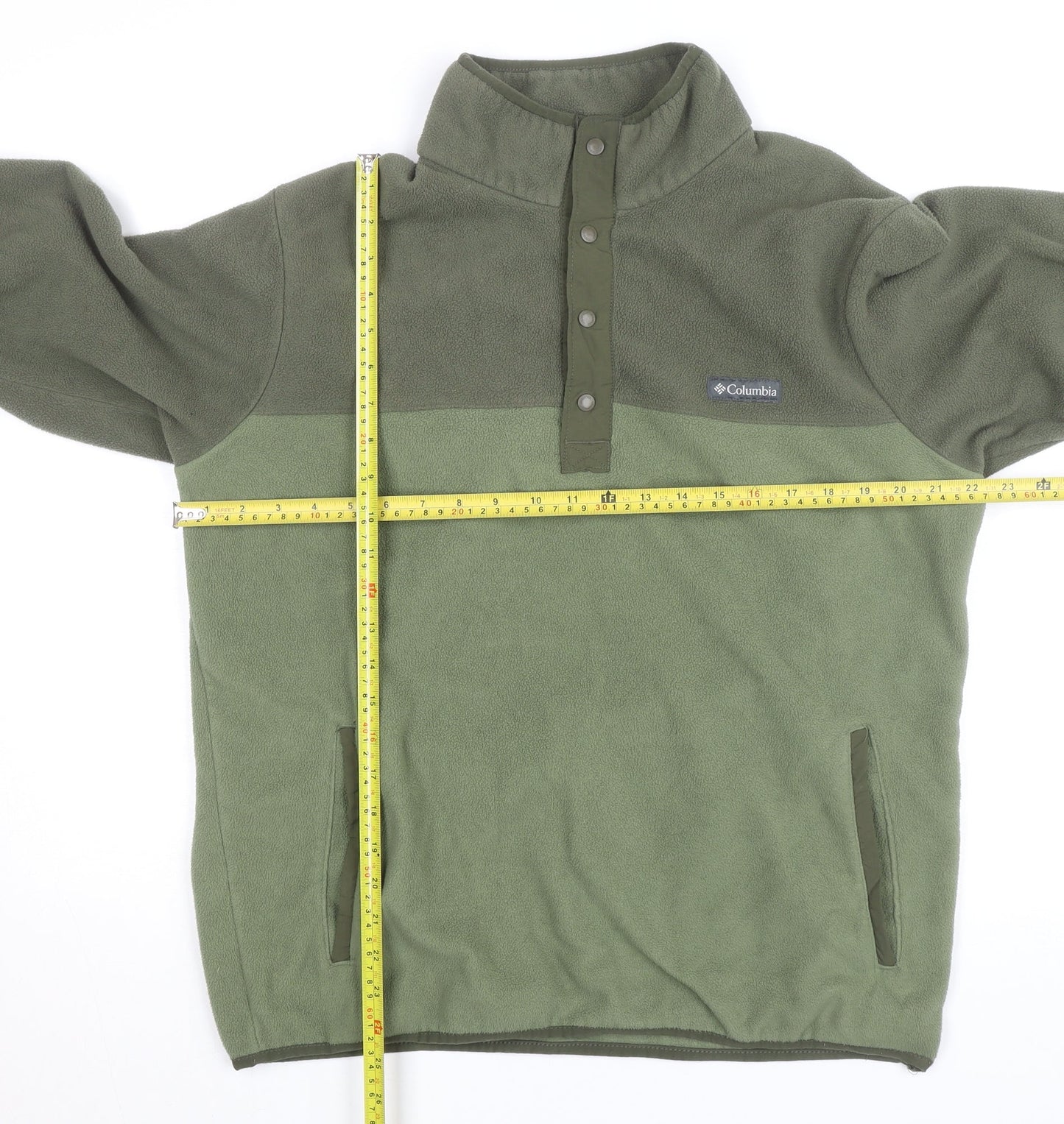 Columbia Mens Green Fleece 1/4 Snap Pullover Jacket Size M